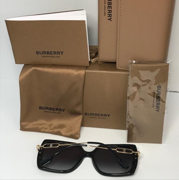 💯 Originl Burberry Luna Gray Gradient Square Ladies Sunglasses BE4332F 30018G - Picture 5 of 17